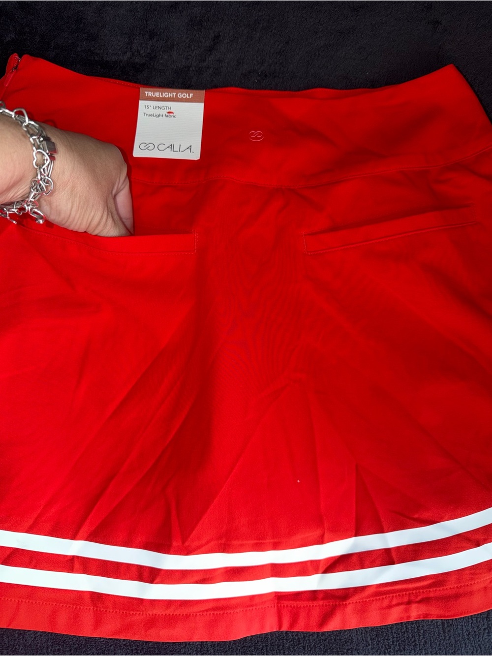 CALIA Truelight Golf Skort NWT Red Tennis Pickleball Athletic Skirt - Picture 6 of 11